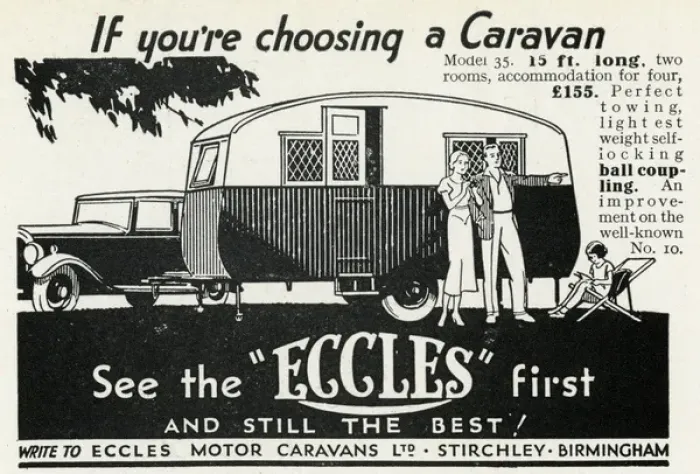 Framed Print : Advert for Eccles caravans 1933