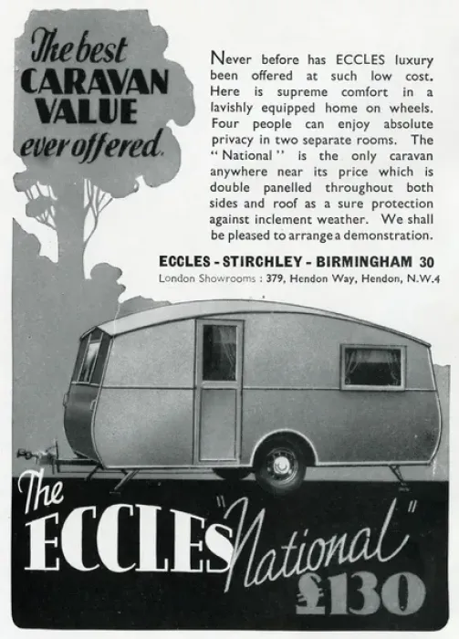 Framed Print : Advert for Eccles caravans 1939 Framed Print : Advert for Eccles caravans 1939