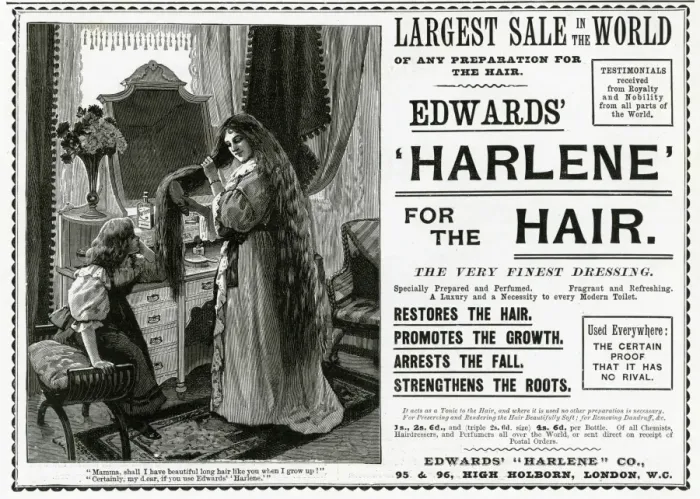 Framed Print : Advert for Edwards Harlene for hair 1897 Framed Print : Advert for Edwards Harlene for hair 1897