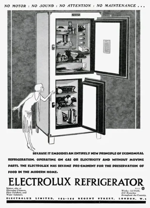 Framed Print : Advert for Electrolux refrigerator 1928