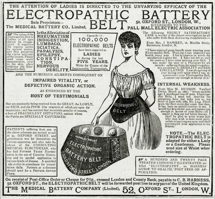 Framed Print : Advert for Electropathic Battery Belt 1885 Framed Print : Advert for Electropathic Battery Belt 1885