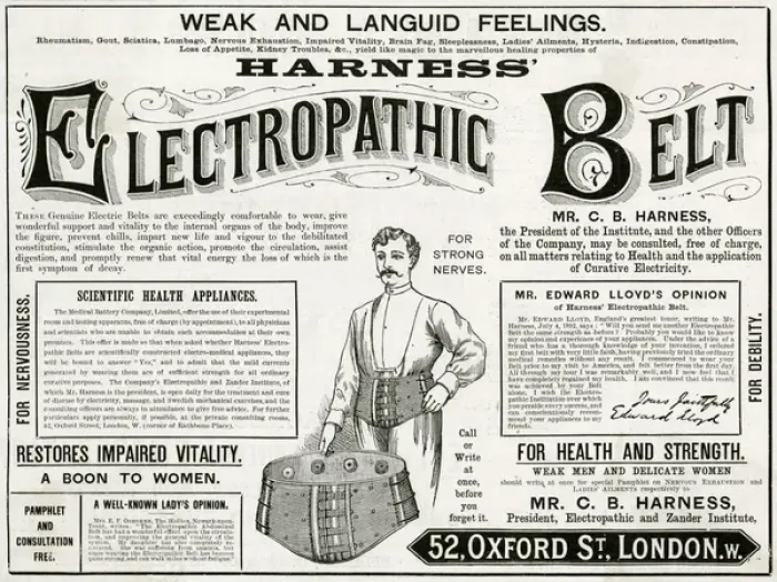Framed Print : Advert for Electropathic Battery Belt 1892 Framed Print : Advert for Electropathic Battery Belt 1892
