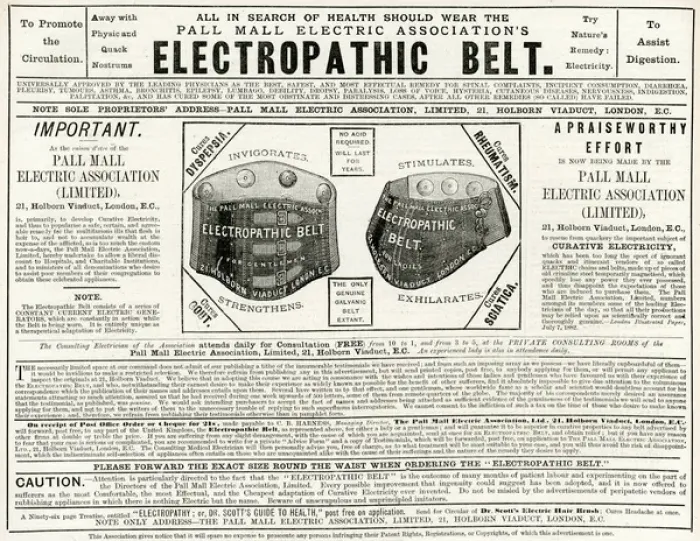 Framed Print : Advert for Electropathic Belt 1882 Framed Print : Advert for Electropathic Belt 1882