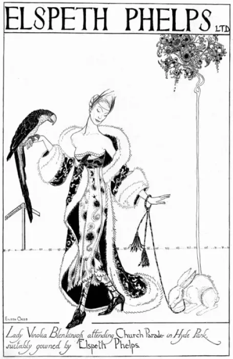 Framed Print : Advertisement for Elspeth Phelps, 1920s fashion Framed Print : Advertisement for Elspeth Phelps, 1920s fashion