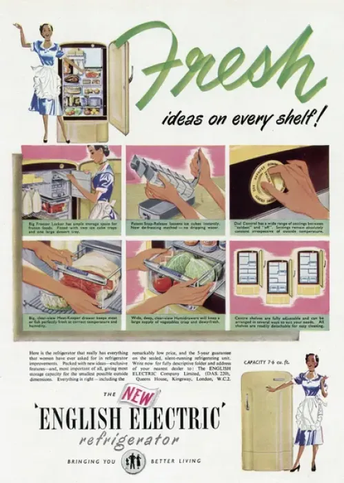 Framed Print : Advert for English Electric fridge 1951 Framed Print : Advert for English Electric fridge 1951