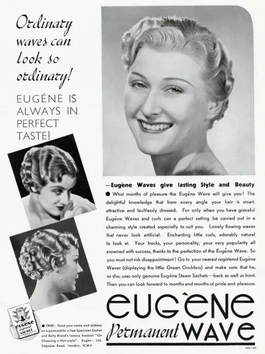 Framed Print : Advert for Eugene permanent wavy hair 1937 Framed Print : Advert for Eugene permanent wavy hair 1937