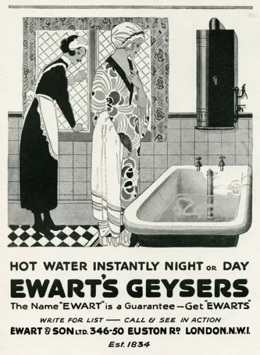 Framed Print : Advert for Ewarts Geysers 1923 Framed Print : Advert for Ewarts Geysers 1923