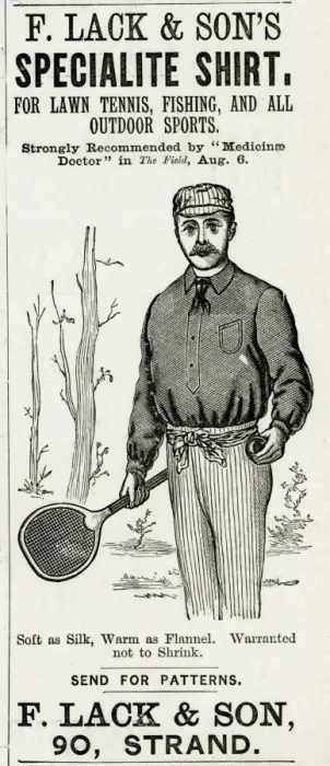 Framed Print : Advert for F. Lack & Sons specialties sports wear 1888