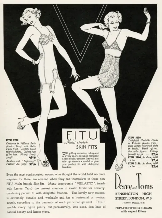 Framed Print : Advert for FITU muti-stretch skin- fits underwear 1935 Framed Print : Advert for FITU muti-stretch skin- fits underwear 1935