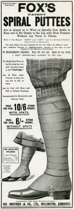 Framed Print : Advert for Foxs puttees stockings 1903 Framed Print : Advert for Foxs puttees stockings 1903