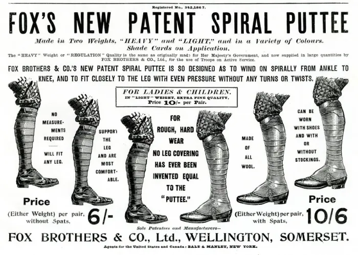 Framed Print : Advert for Foxs spiral puttees 1899 Framed Print : Advert for Foxs spiral puttees 1899
