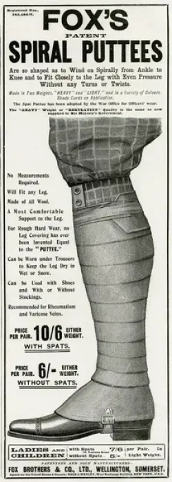 Framed Print : Advert for Foxs spiral puttees 1902