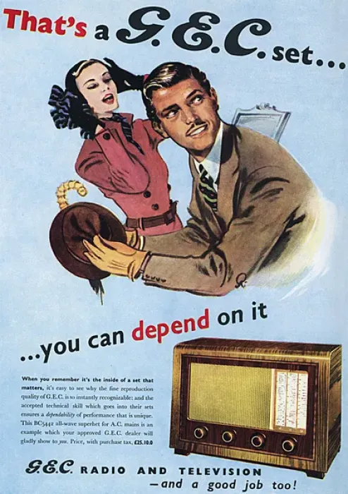 Framed Print : An advertisement for G. E. C. radios