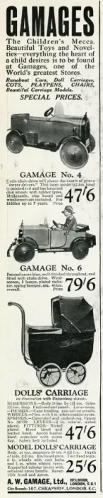 Framed Print : Advert for Gamages childrens toys 1929