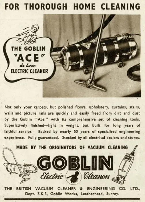 Framed Print : Advert for Goblin vacuum cleaner 1948 Framed Print : Advert for Goblin vacuum cleaner 1948