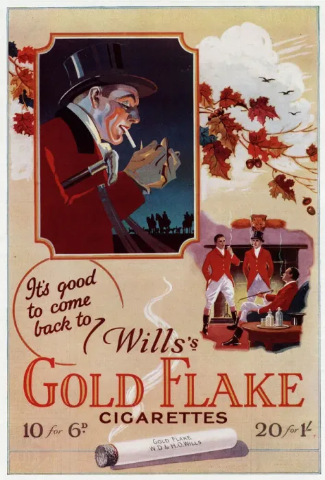 Framed Print : Advert for Gold Flake cigarettes 1927