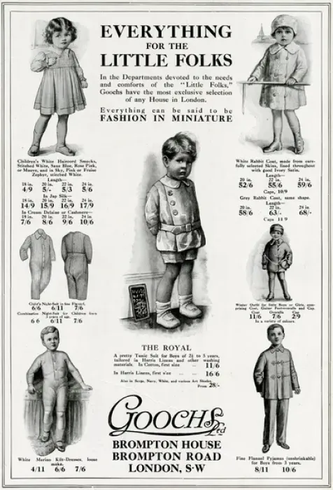 Framed Print : Advert for Goochs toddlers clothing 1915 Framed Print : Advert for Goochs toddlers clothing 1915