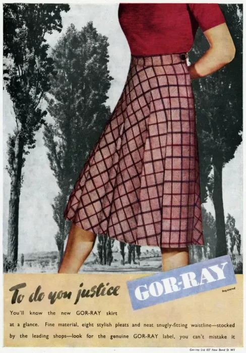 Framed Print : Advert for Gor-ray Koneray pleated skirts 1947 Framed Print : Advert for Gor-ray Koneray pleated skirts 1947