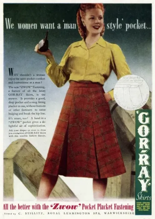 Framed Print : Advert for Gor-ray Koneray pocket skirts 1943 Framed Print : Advert for Gor-ray Koneray pocket skirts 1943