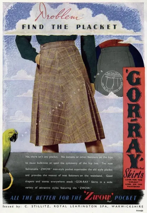 Framed Print : Advert for Gor-ray Koneray pocket skirts 1944
