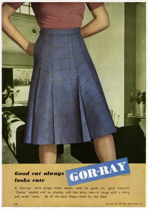 Framed Print : Advert for Gor-ray Koneray pocket skirts 1946