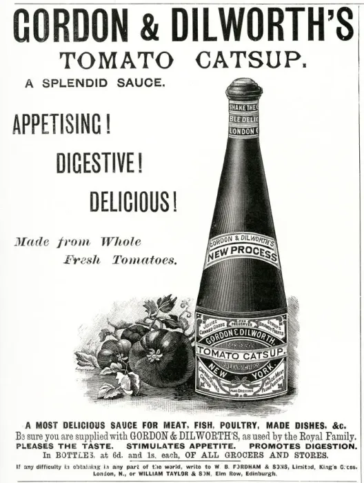 Framed Print : Advert for Gordon & Dilworths Tomato Catsup 1897 Framed Print : Advert for Gordon & Dilworths Tomato Catsup 1897