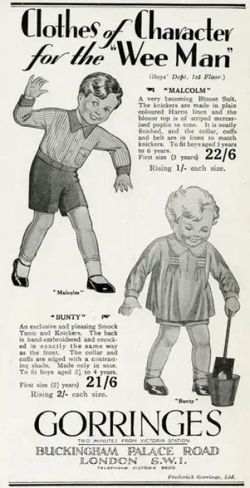 Framed Print : Advert for Gorringes childrens clothing