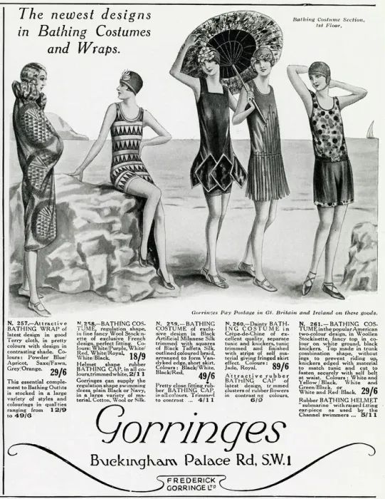 Framed Print : Advert for Gorringes womens bathing costumes 1927 Framed Print : Advert for Gorringes womens bathing costumes 1927