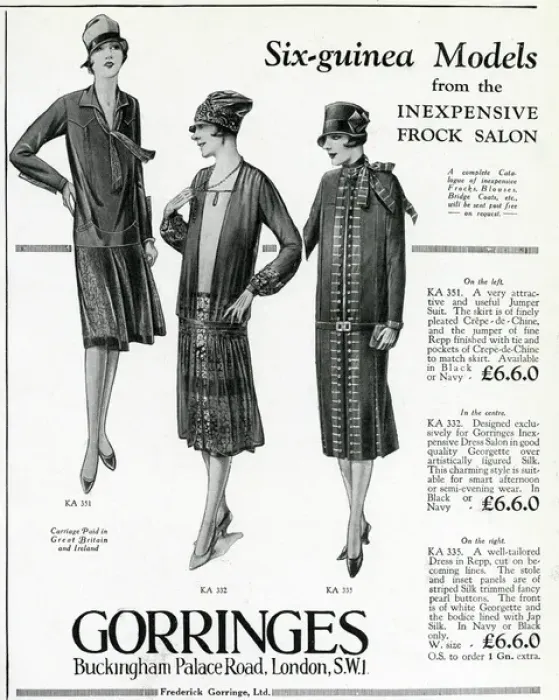 Framed Print : Advert for Gorringes womens frocks 1927 Framed Print : Advert for Gorringes womens frocks 1927