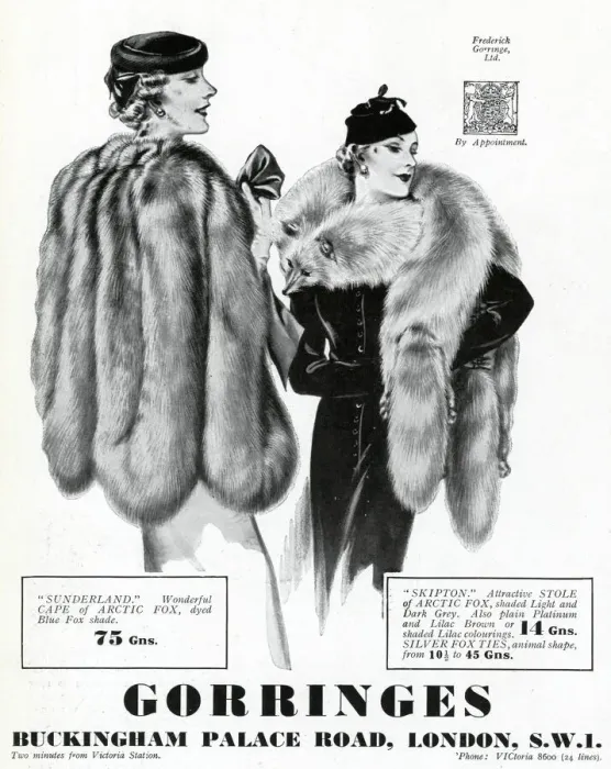 Framed Print : Advert for Gorringes womens furs 1937
