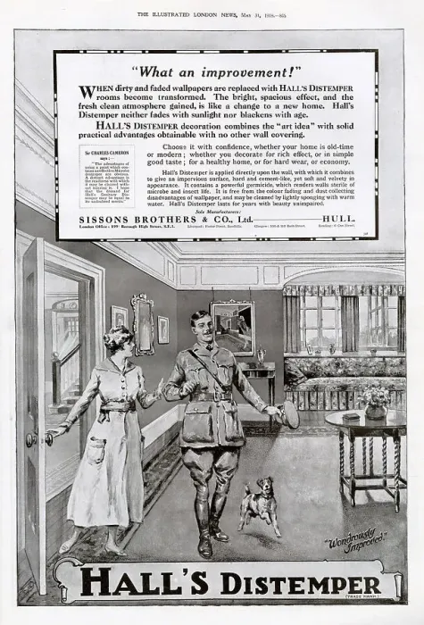 Framed Print : Advert for Hall's Distemper 1919 Framed Print : Advert for Hall's Distemper 1919