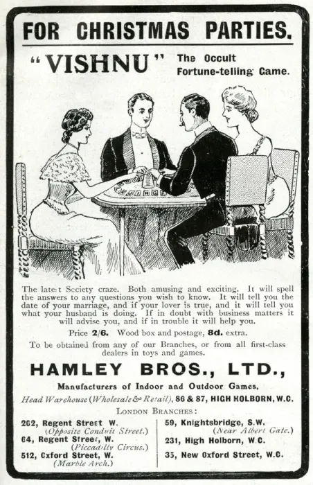 Framed Print : Advert for Hamley Bros fortune-telling game 1905