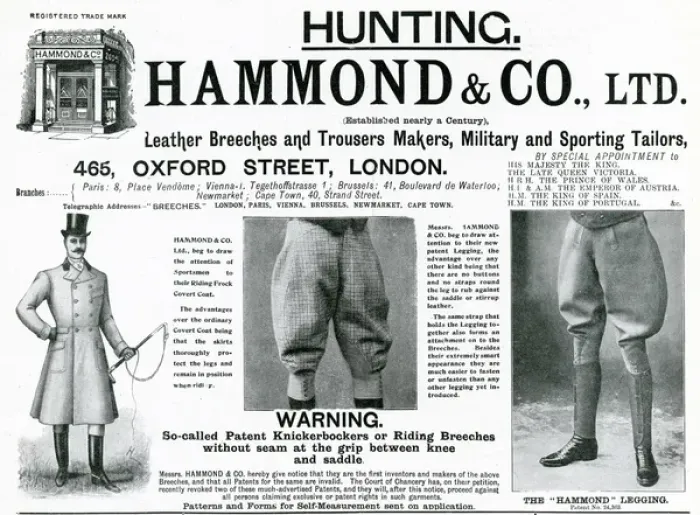 Framed Print : Advert for Hammond & Co. Ltd mens leggings 1904 Framed Print : Advert for Hammond & Co. Ltd mens leggings 1904