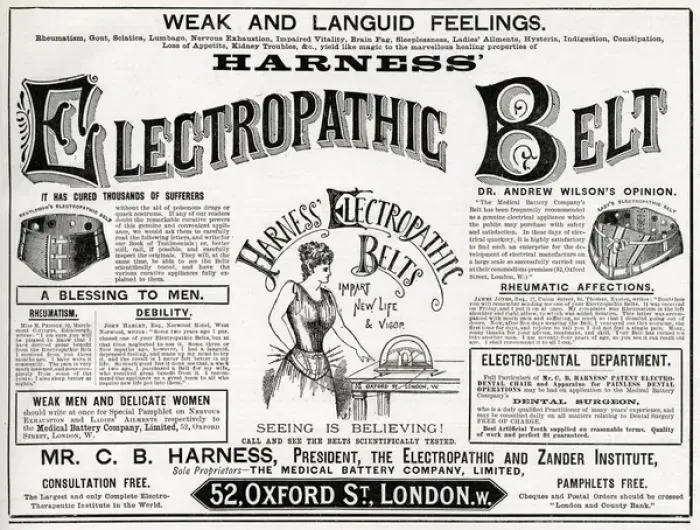 Framed Print : Advert for Harness Electropathic Corset Belts 1892 Framed Print : Advert for Harness Electropathic Corset Belts 1892
