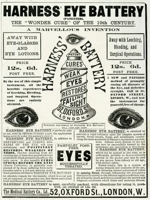 Framed Print : Advert in Harness Eye Battery 1886 Framed Print : Advert in Harness Eye Battery 1886