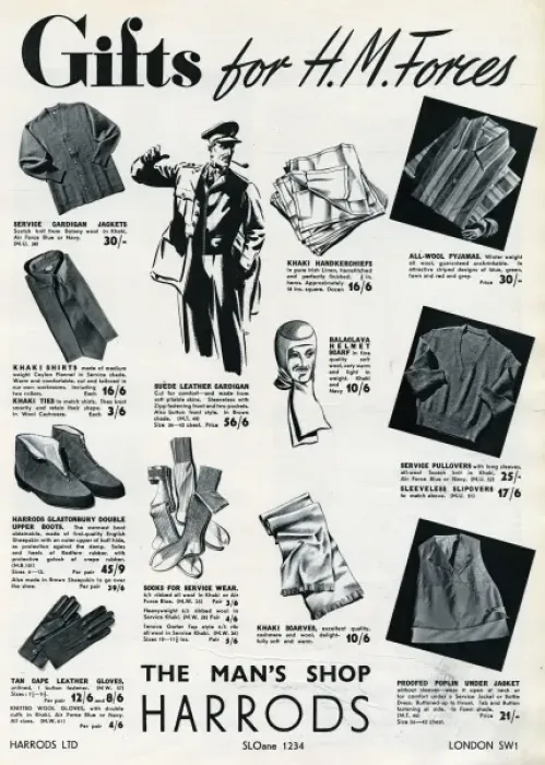 Framed Print : Advert for Harrods gifts for the H. M forces 1939 Framed Print : Advert for Harrods gifts for the H. M forces 1939