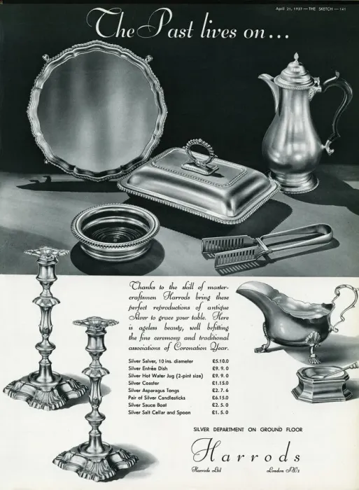 Framed Print : Advert for Harrods silverware 1937 Framed Print : Advert for Harrods silverware 1937