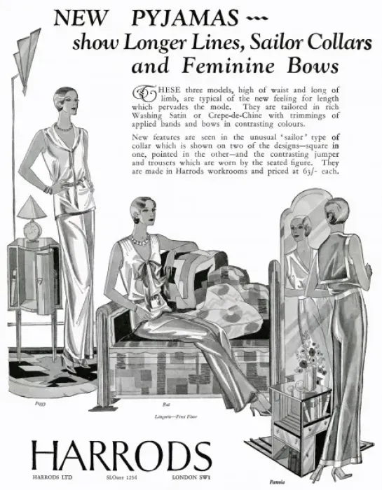 Framed Print : Advert for Harrods women nightwear 1930 Framed Print : Advert for Harrods women nightwear 1930