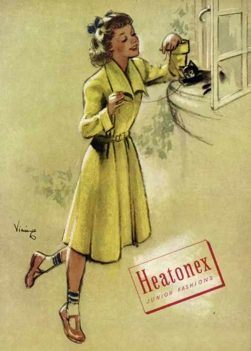 Framed Print : Advert for Heatonex girls coat 1950 Framed Print : Advert for Heatonex girls coat 1950