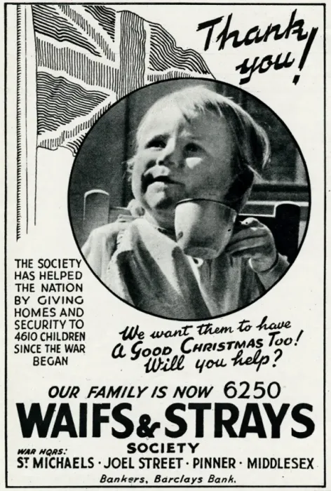 Framed Print : Advert for help of homeless children 1941 Framed Print : Advert for help of homeless children 1941