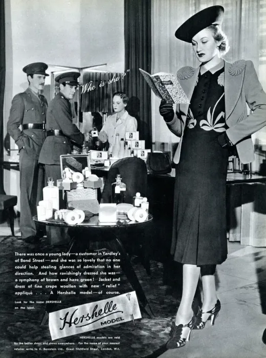 Framed Print : Advert for Hershelle clothing 1940