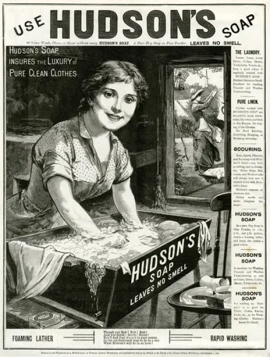 Framed Print : Advert for Hudsons Soap 1885 Framed Print : Advert for Hudsons Soap 1885