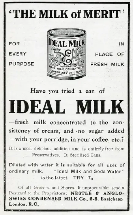 Framed Print : Advert for Ideal Milk 1914 Framed Print : Advert for Ideal Milk 1914