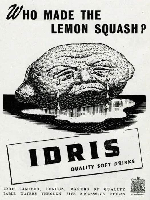 Framed Print : Advert for Idris quality soft drinks 1944