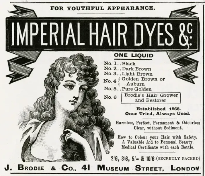 Framed Print : Advert for Imperial hair dyes 1896