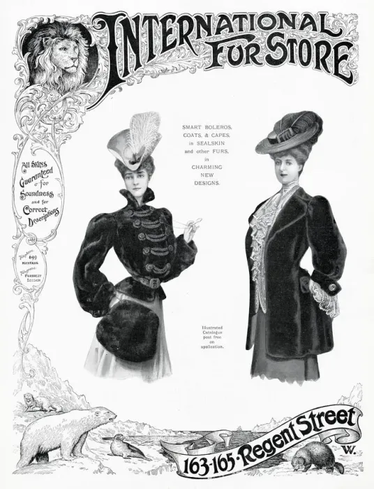 Framed Print : Advert for International Fur Store 1905