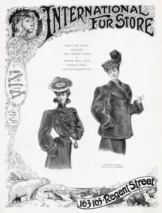 Framed Print : Advert for International Fur Store 1905 Framed Print : Advert for International Fur Store 1905