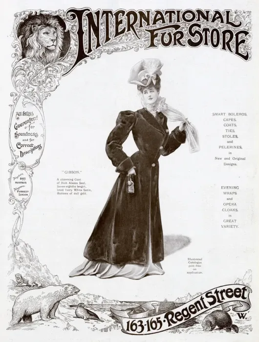 Framed Print : Advert for International Fur Store 1905 Framed Print : Advert for International Fur Store 1905