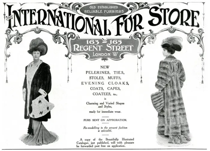 Framed Print : Advert for International Fur Store 1908 Framed Print : Advert for International Fur Store 1908