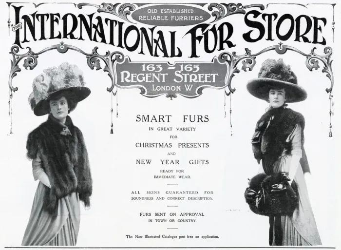 Framed Print : Advert for International Fur Store 1909 Framed Print : Advert for International Fur Store 1909